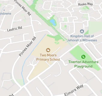 map for Two Moors Primary School