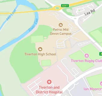 map for Tiverton High School