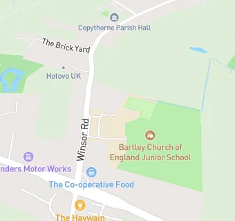 map for Bartley Church of England Junior School