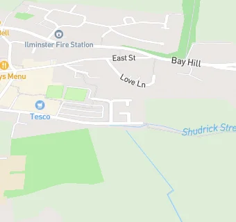 map for Ilminster Bowling and Tennis Club