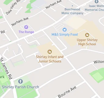 map for Shirley Junior School