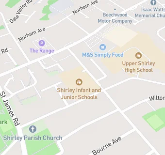 map for Shirley Junior School