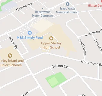 map for Upper Shirley High School
