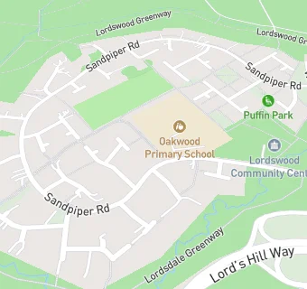 map for Oakwood Primary School