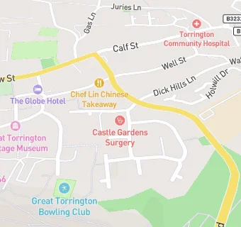 map for Castle Gardens Surgery