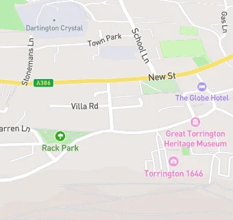 map for Torrington Dental Practice