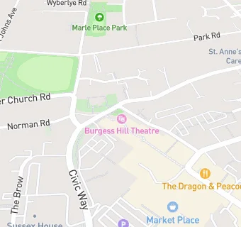 map for Burgess Hill Theatre Club