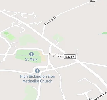 map for High Bickington Surgery