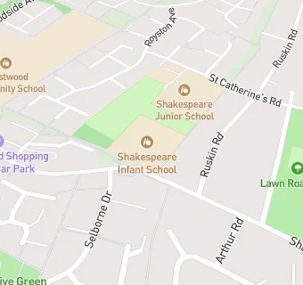 map for Shakespeare Infant School