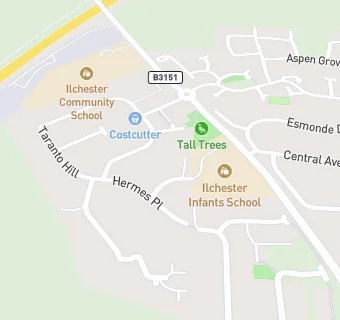 map for Ilchester Community Infants School and The Early Years Department