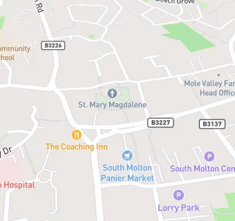 map for South Molton Conservative Club