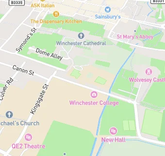 map for Winchester College