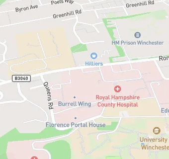 map for Royal Hampshire County Hospital