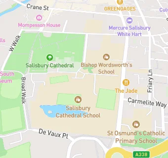 map for Salisbury Cathedral School