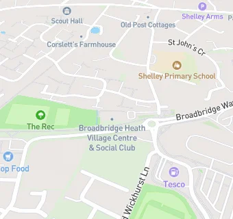 map for Broadbridge Heath Social Club