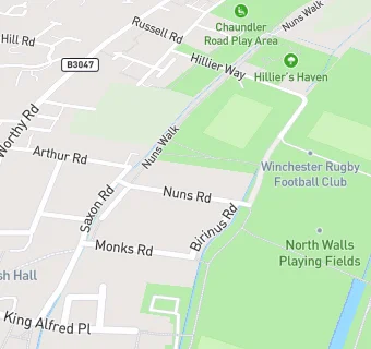 map for Winchester Rugby Football Club