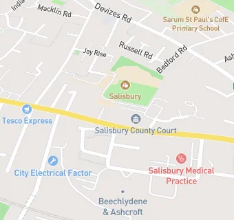 map for Salisbury Manor - Care UK Ltd