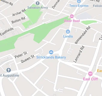 map for Stricklands Bakery