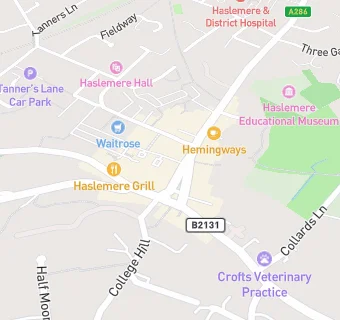 map for Haslemere and District Comrades Club