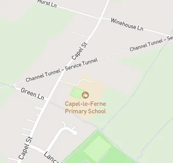 map for Capel-le-Ferne Primary School