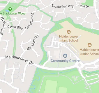 map for Maidenbower Dental Practice