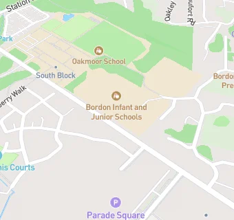 map for Bordon Infant School