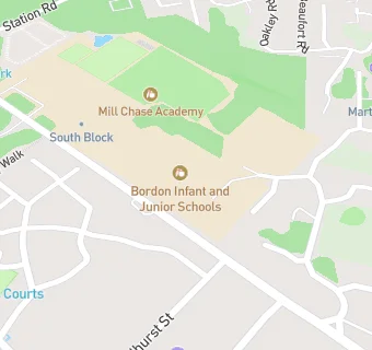 map for Bordon Infant & Junior School