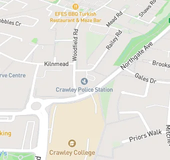 map for Crawley Police Station Custody