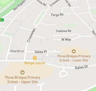 map for Three Bridges Primary School - Lower