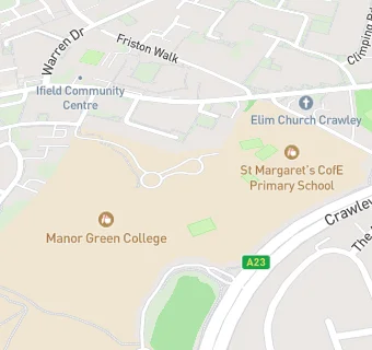 map for Manor Green College/Manor Green Primary School