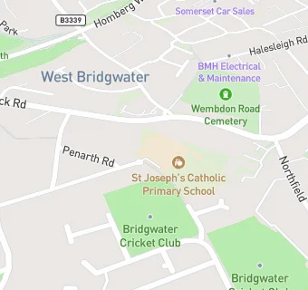 map for St Joseph's Catholic Primary School, Bridgwater