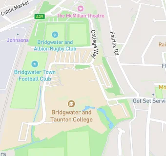 map for Bridgwater and Taunton College