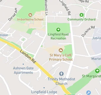 map for St Mary's CofE Primary School, East Grinstead