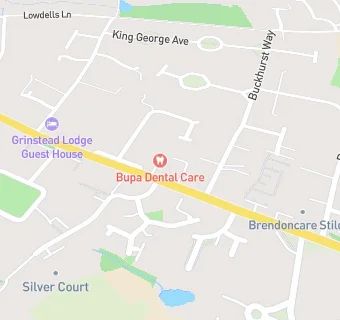 map for Bupa Dental Care, East Grinstead