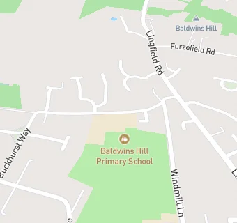 map for Baldwins Hill Primary School, East Grinstead