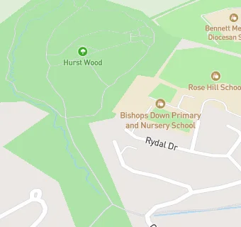 map for Bishops Down Primary School