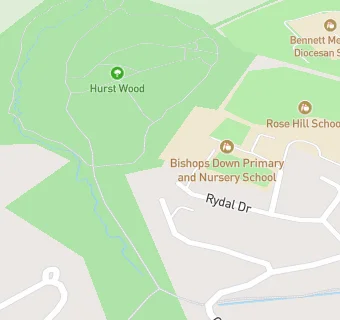 map for Bishops Down Primary School