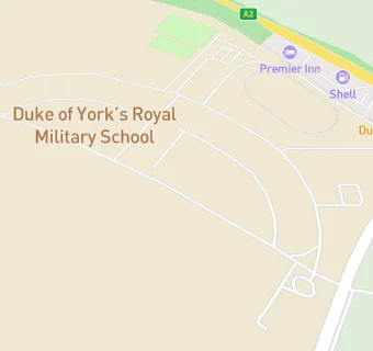 map for Duke of York's Royal Military School