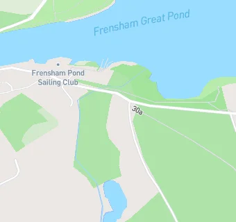 map for Frensham Pond Sailing Club