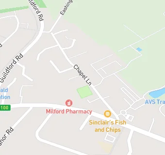 map for Milford Bowling Club