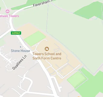 map for Towers School and Sixth Form Centre