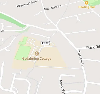 map for Godalming Sixth Form College