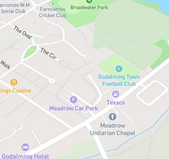 map for Godalming Town Football Club