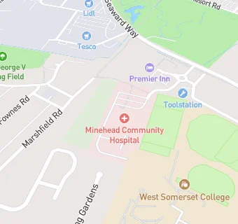 map for Minehead Community Hospital