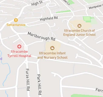 map for Ilfracombe Infant and Nursery School