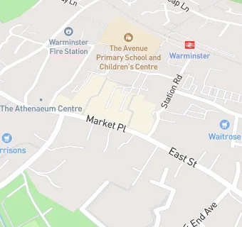 map for Warminster Masonic Hall