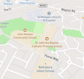 map for St John the Baptist Catholic Primary School, Andover