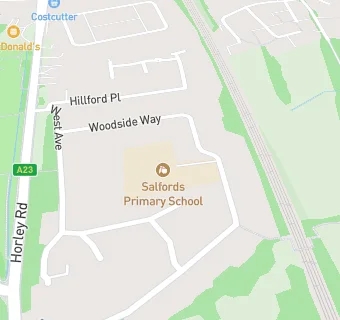 map for Salfords Middle School