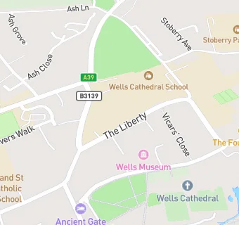 map for Wells Cathedral School