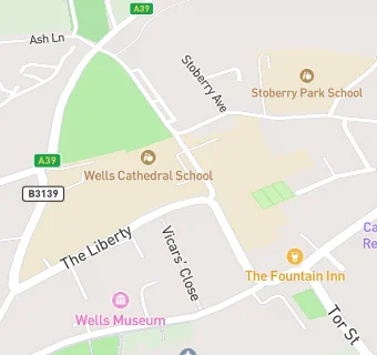 map for Wells Cathedral School